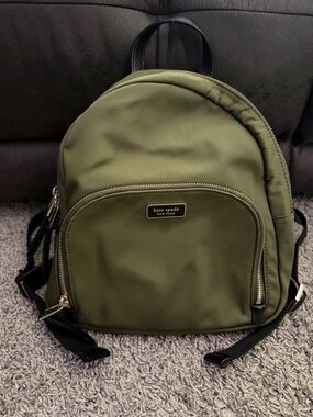 kate spade Olive Nylon Mini Backpack with Front Zip Pocket